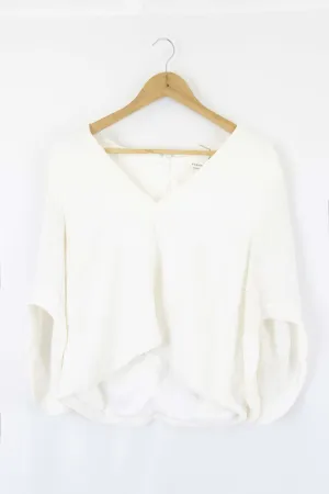 August Street White Longsleeve Top S