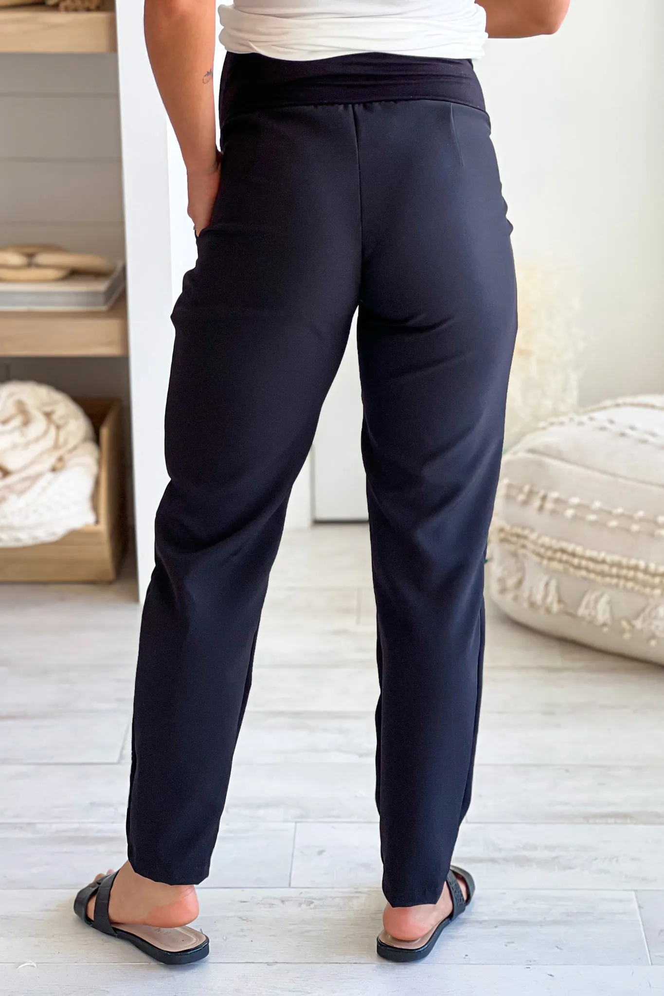 Black Relax Fit Soft Band Maternity Pants