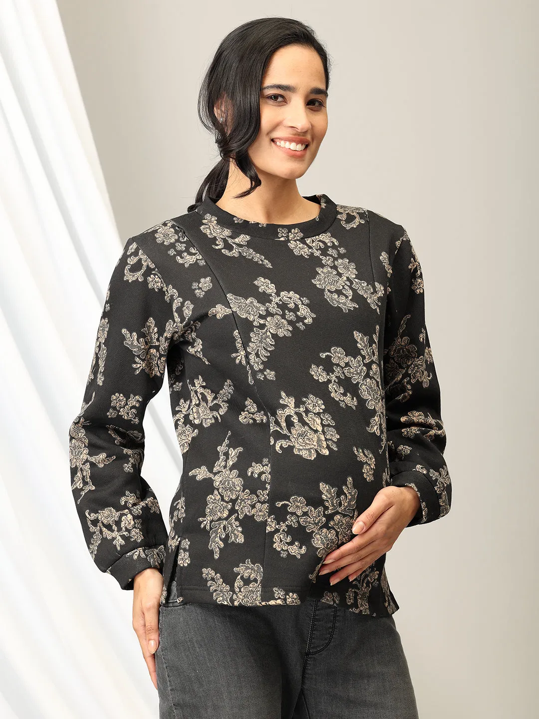 Bloom in the Dark Maternity and Nursing Sweatshirt