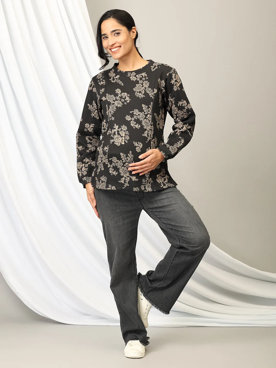 Bloom in the Dark Maternity and Nursing Sweatshirt