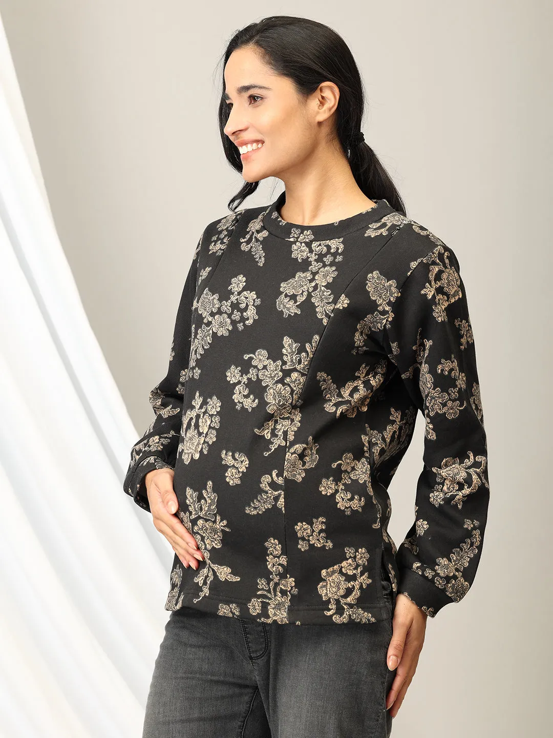 Bloom in the Dark Maternity and Nursing Sweatshirt