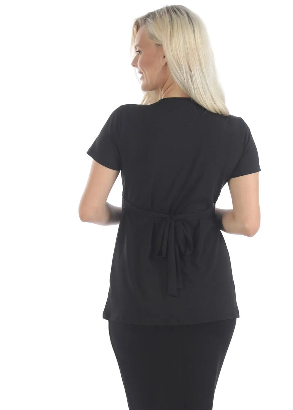 Bree Maternity  Crossover Work Top - Black