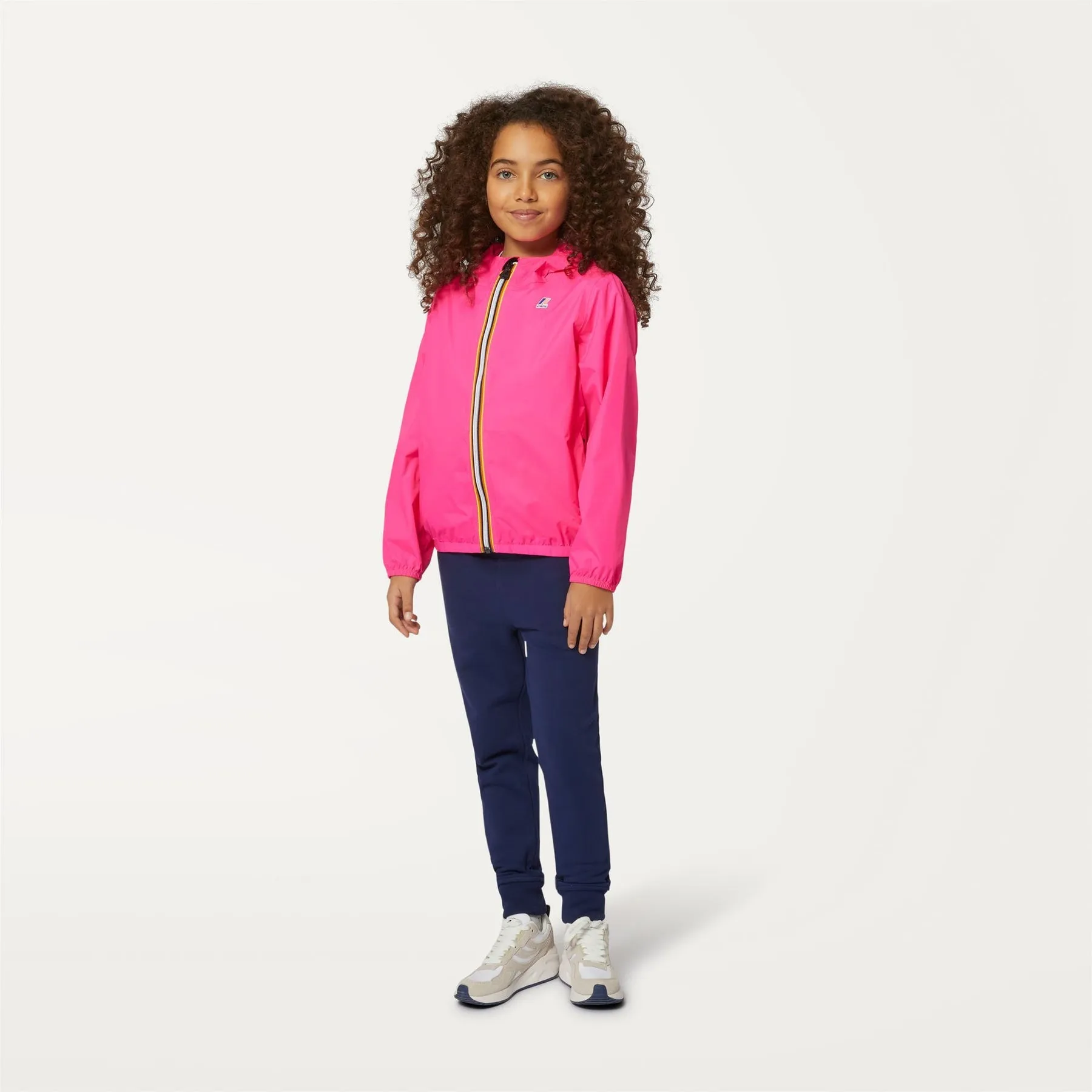 Claude - Kids Packable Full Zip Rain Jacket in Pink Intense