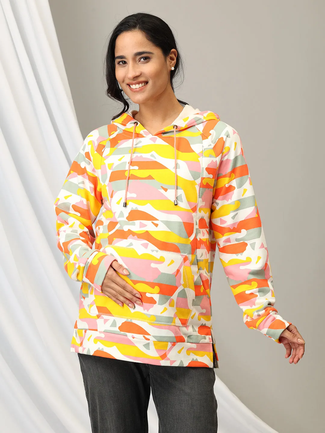 Color Splash maternity and Nursing Hoodie Sweatshirt