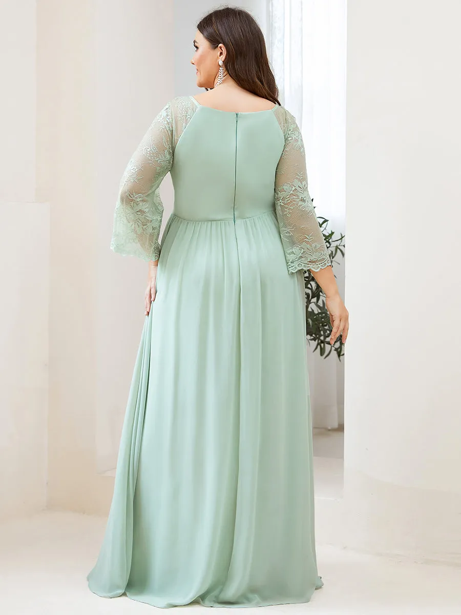 Deep V Neck Wholesale Maternity Dresses with Long See Through Sleeves