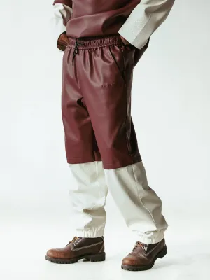 DOUBLE LAYER PANTS | BURGUNDY WHITE