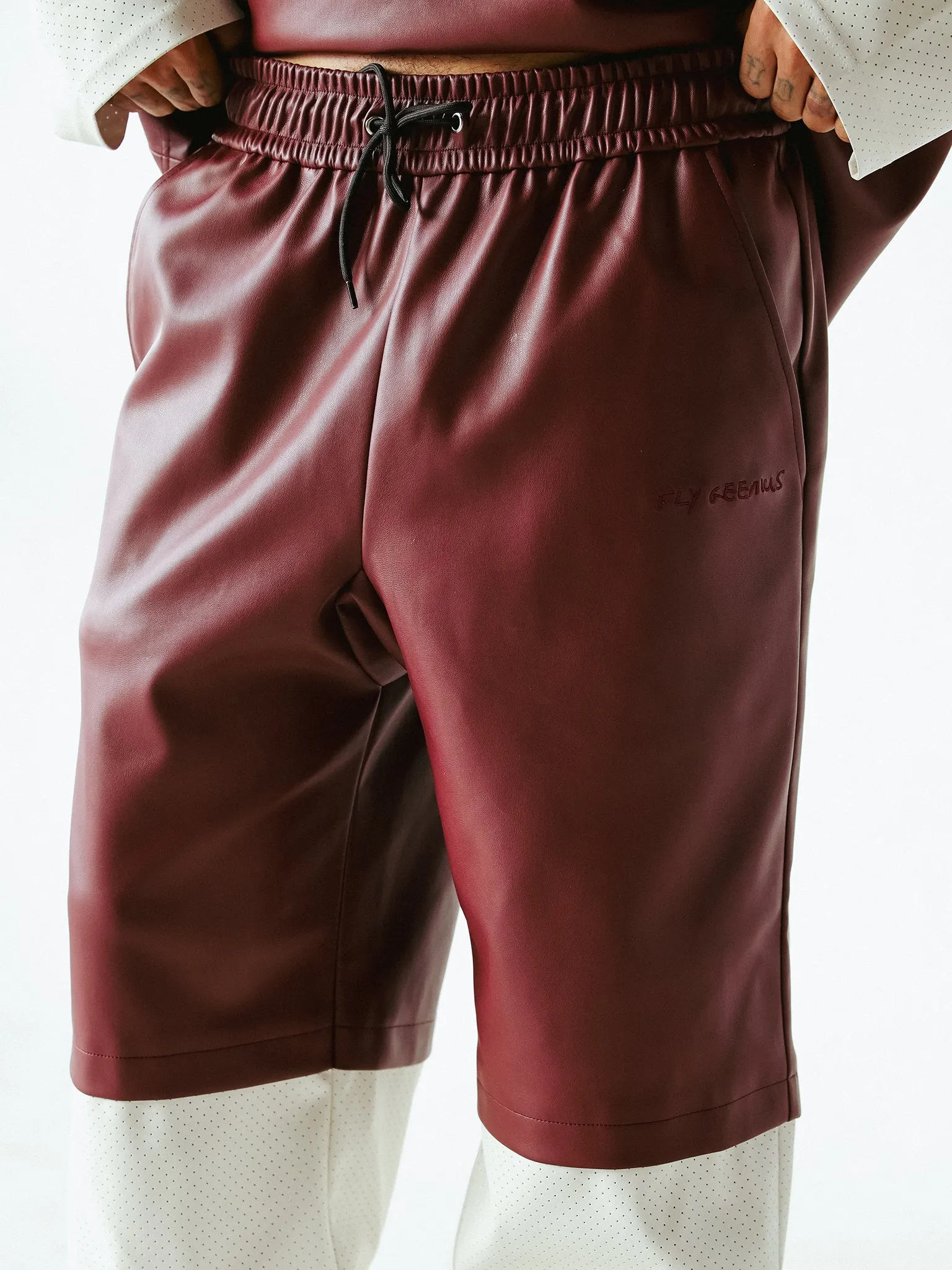 DOUBLE LAYER PANTS | BURGUNDY WHITE