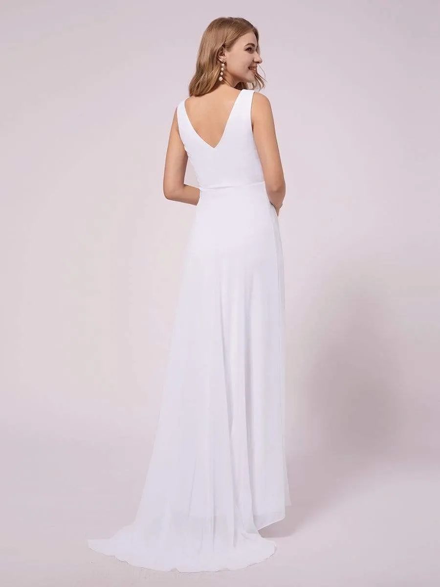 Double V-neck Asymmetrical Simple Maternity Dress