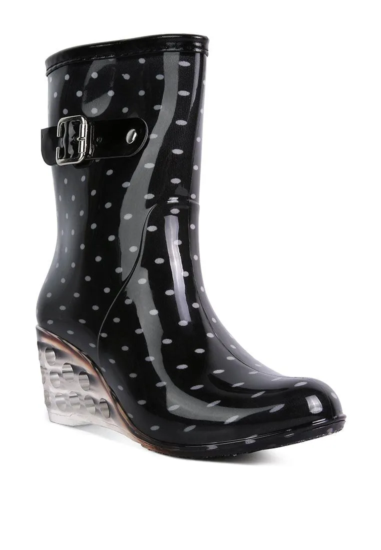 drench clear wedge rainboots