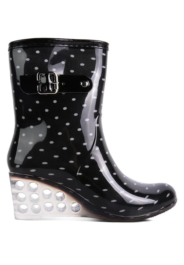 drench clear wedge rainboots