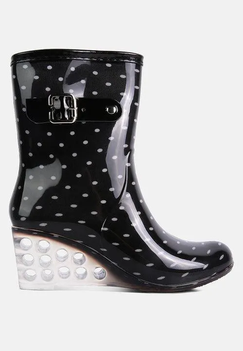 drench clear wedge rainboots