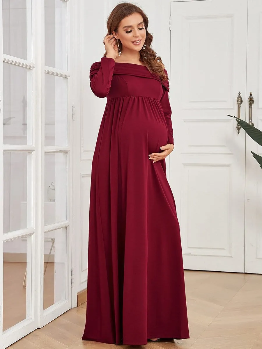 Empire Waist Long Sleeve A-Line Bump Friendly dress