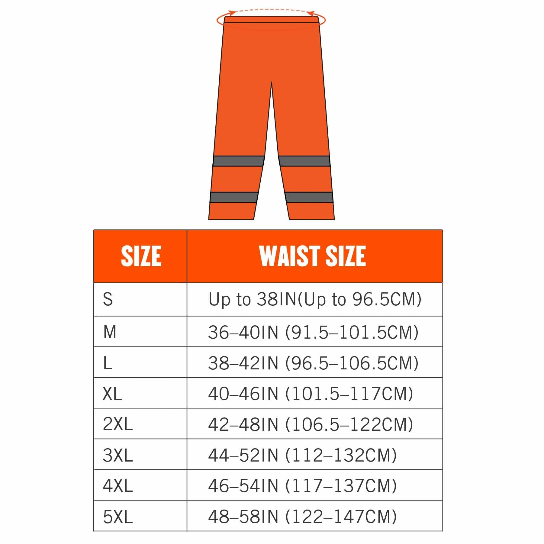 Ergodyne 25448 8916 4XL Orange Class E Lightweight Hi-Vis Rain Pants