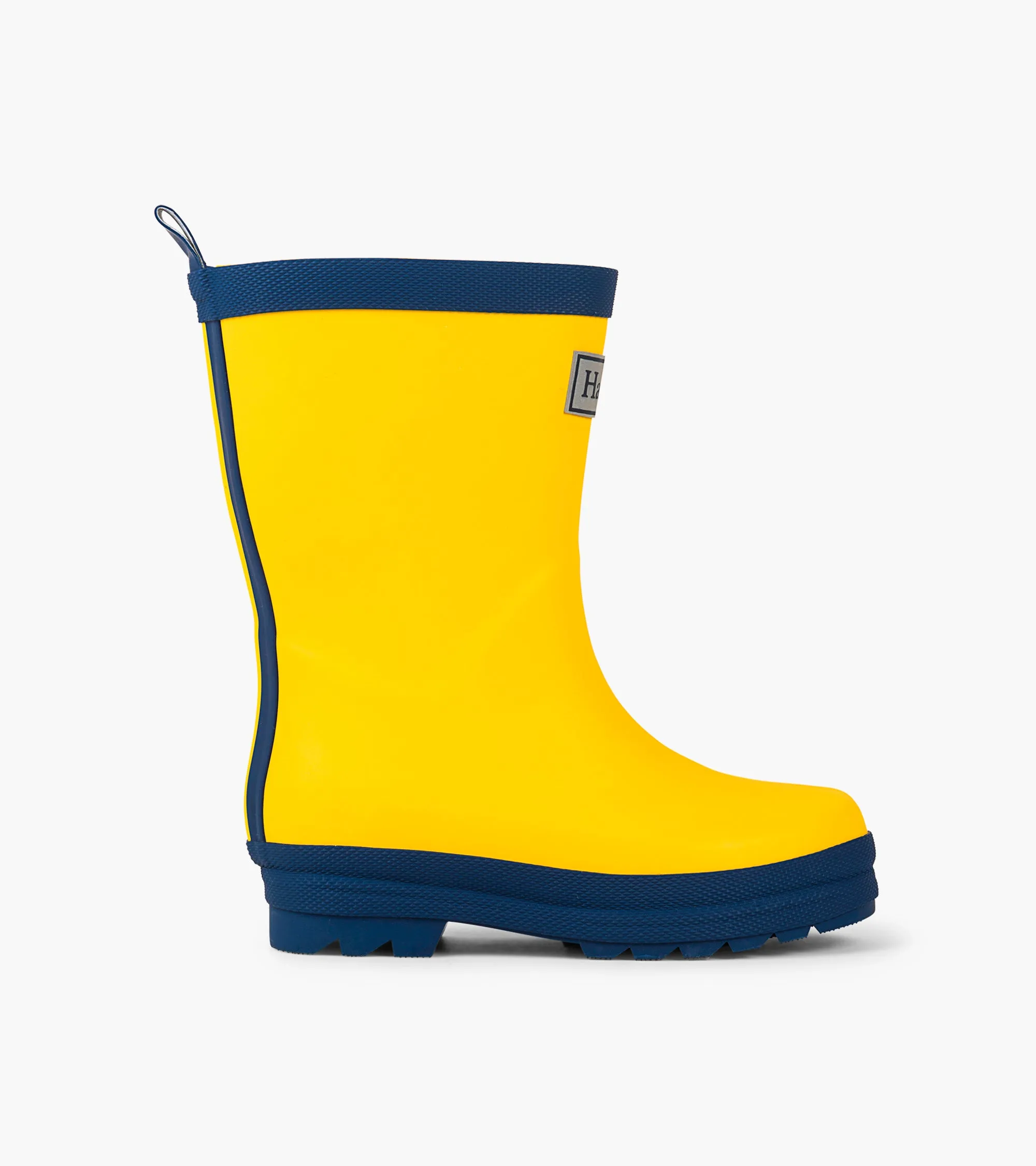 Hatley Matte Rain Boots -- Yellow w/ Navy Trim