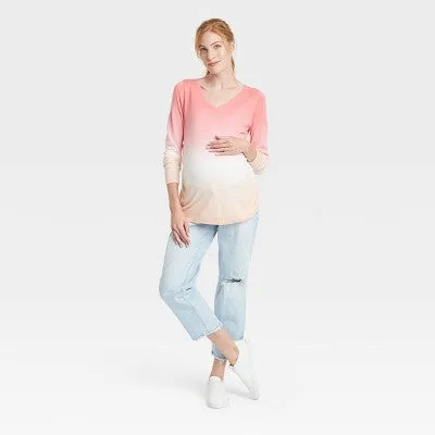 Isabel Maternity by Ingrid & Mid Rise Straight Leg Crop Jeans Midweight