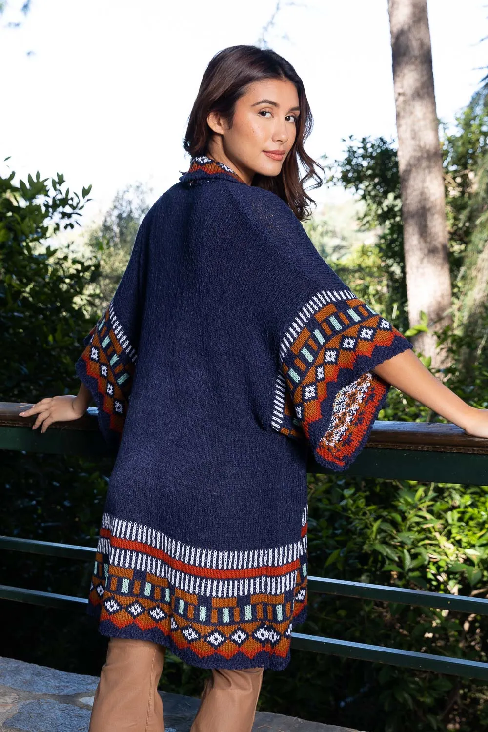 Kachina Tapestry Knit Cardigan Ruana