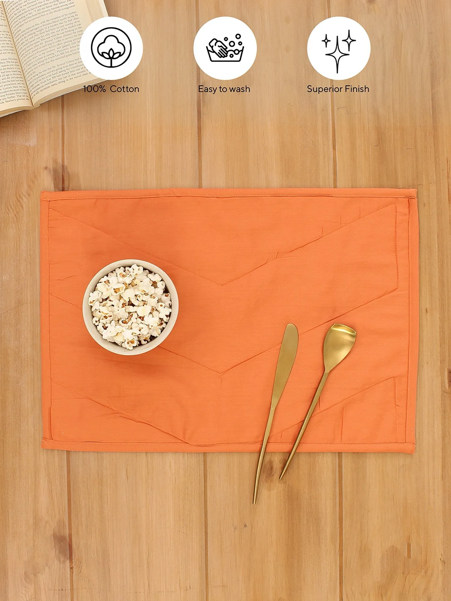 Karanji - Set Of 2 Placemats (Orange)