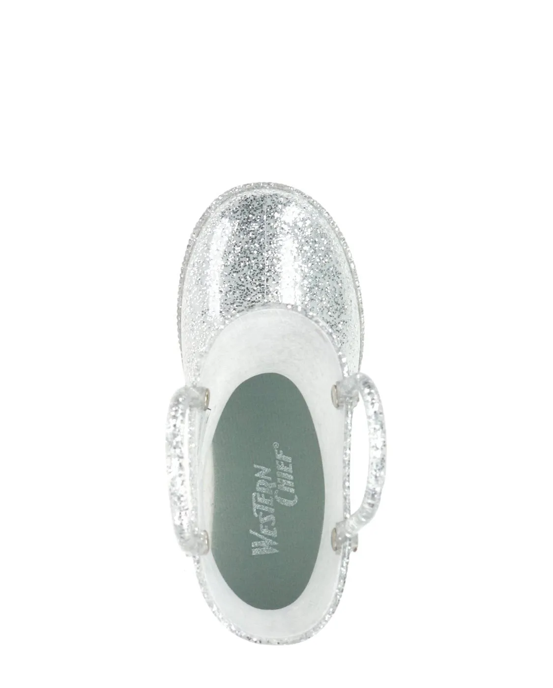 Kids Glitter Rain Boot - Silver