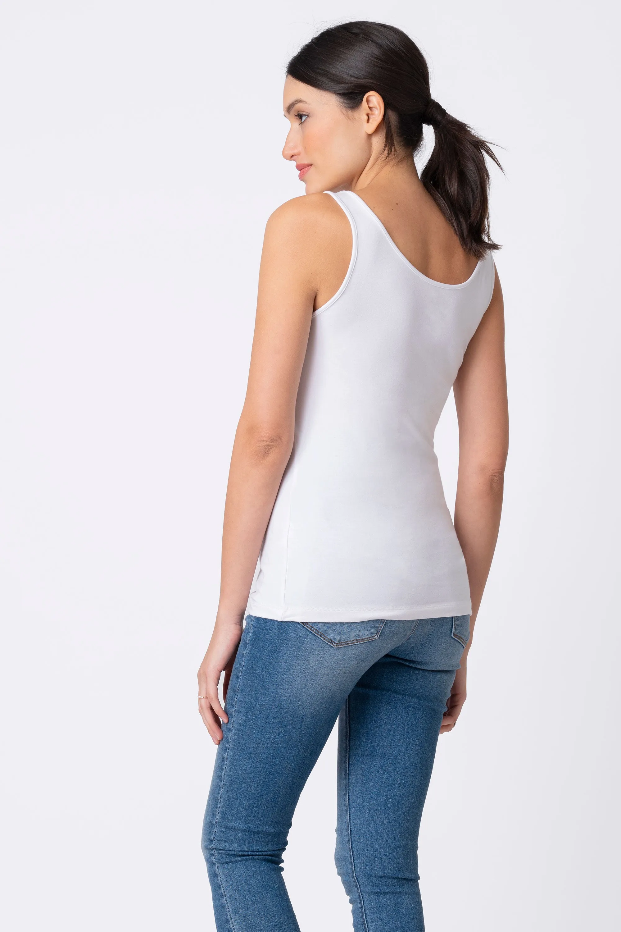 Laina White Maternity Nursing Tank Top Seraphine