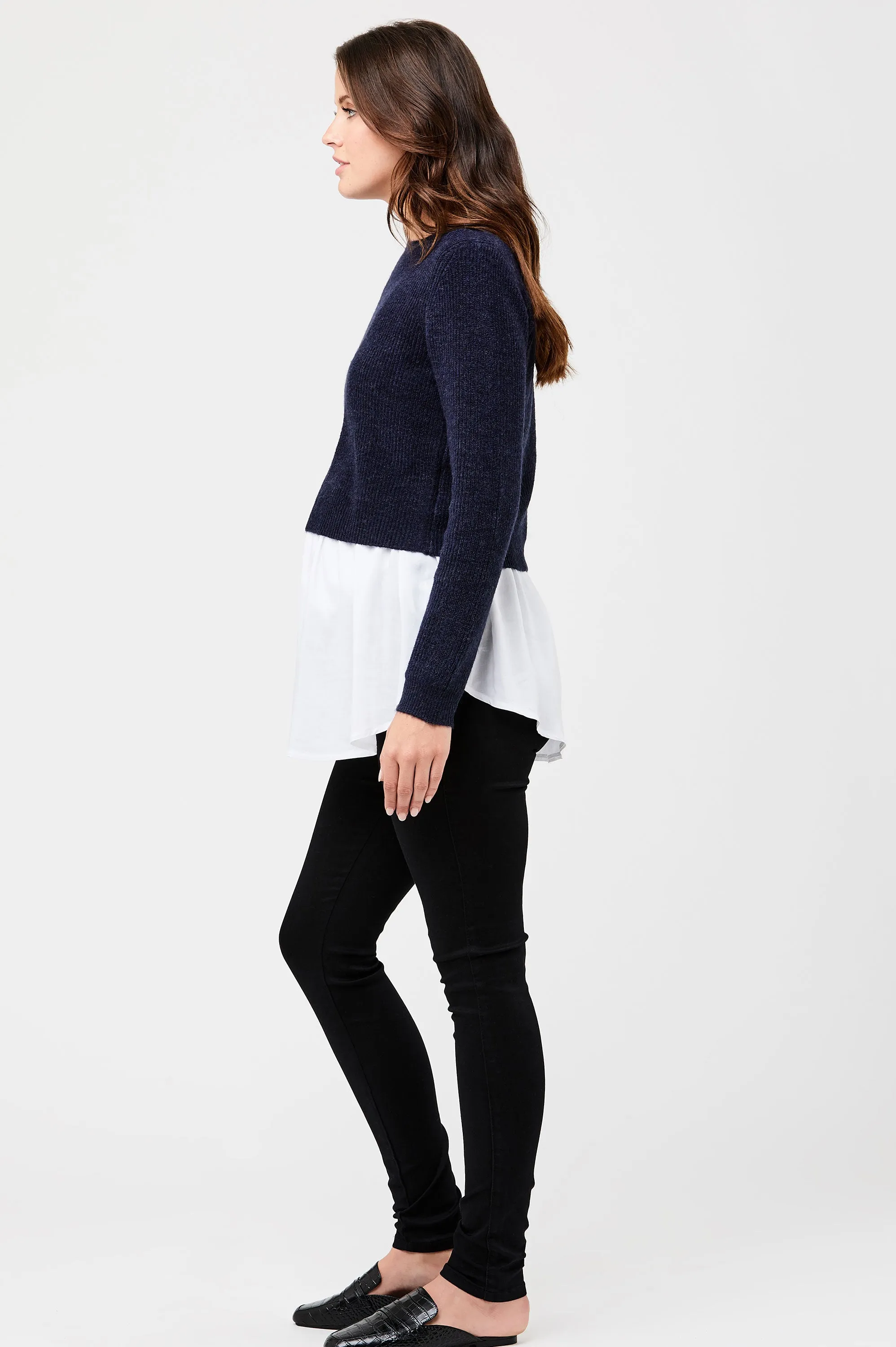 Mandy Detachable Nursing Knit Navy