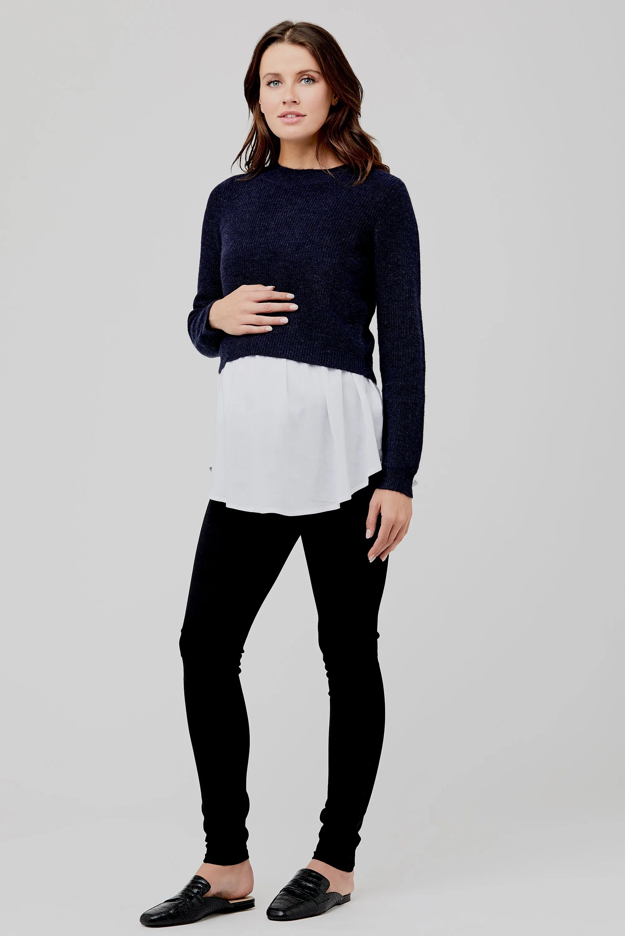 Mandy Detachable Nursing Knit Navy