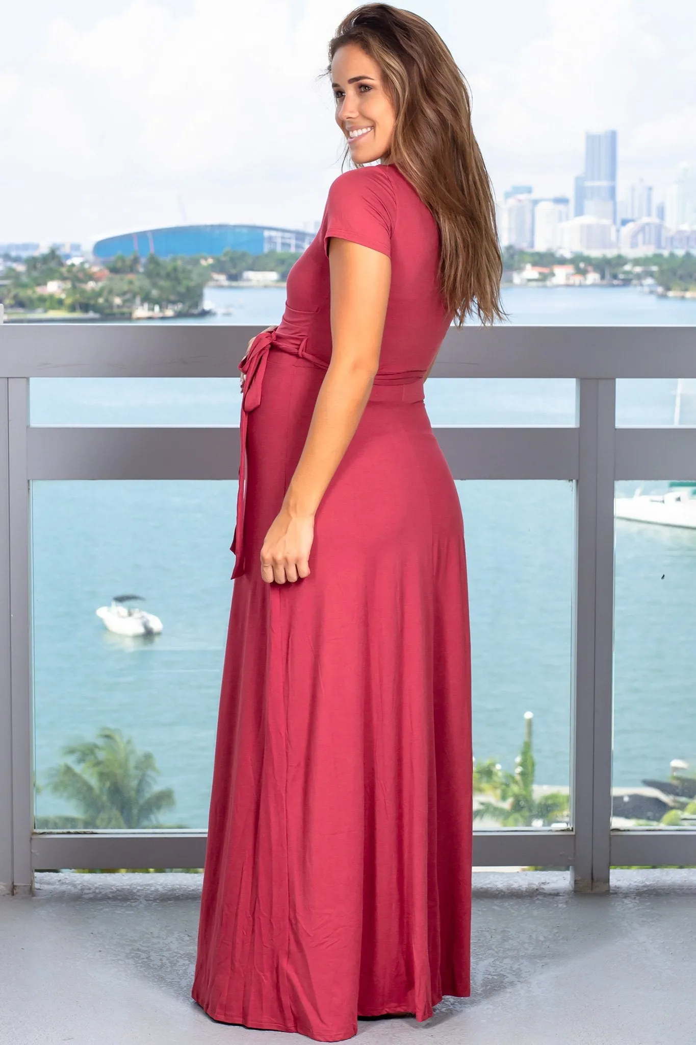 Maroon Maxi Dress