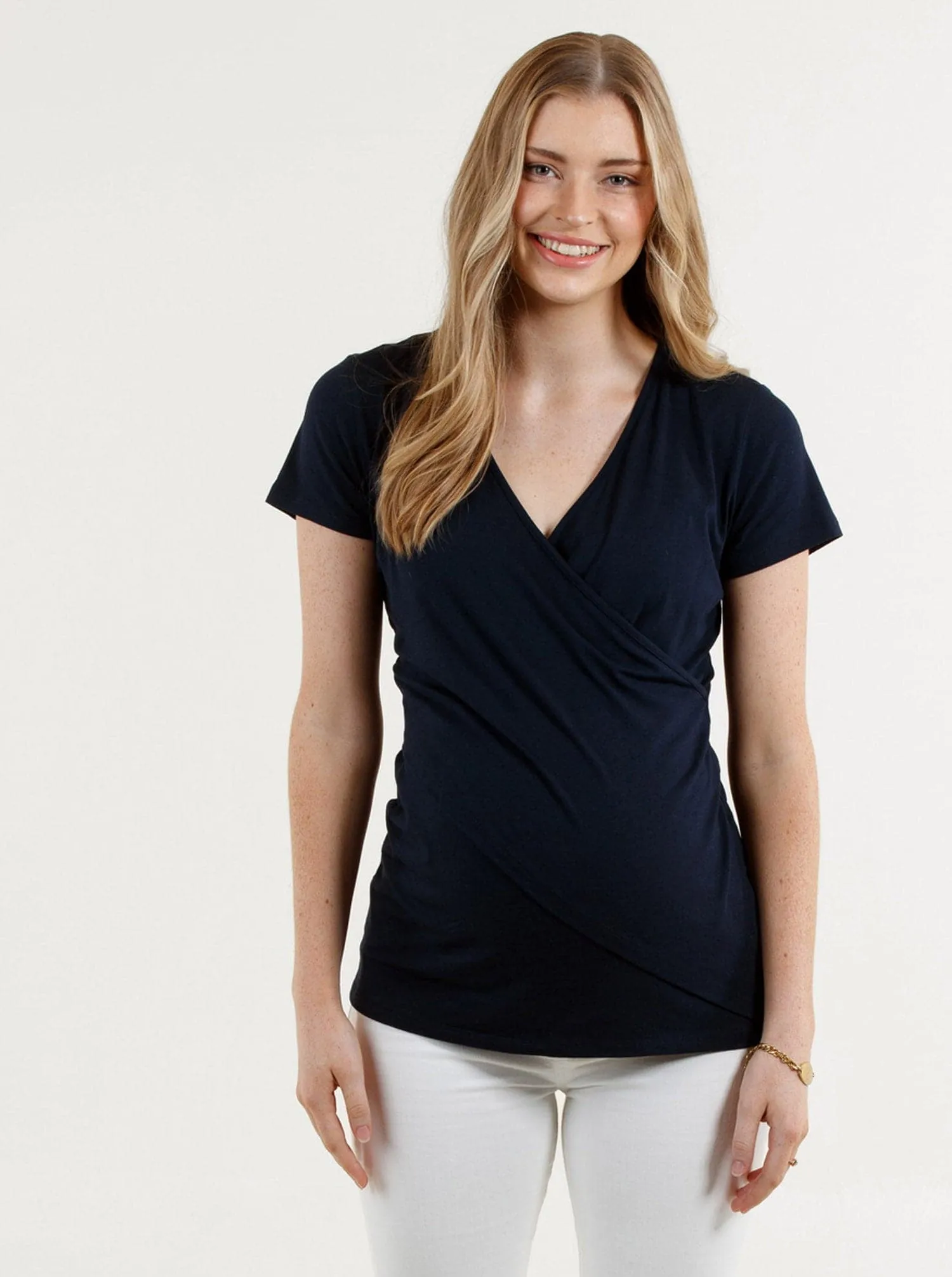 Maternity & Nursing Essential Crossover Bamboo Tee