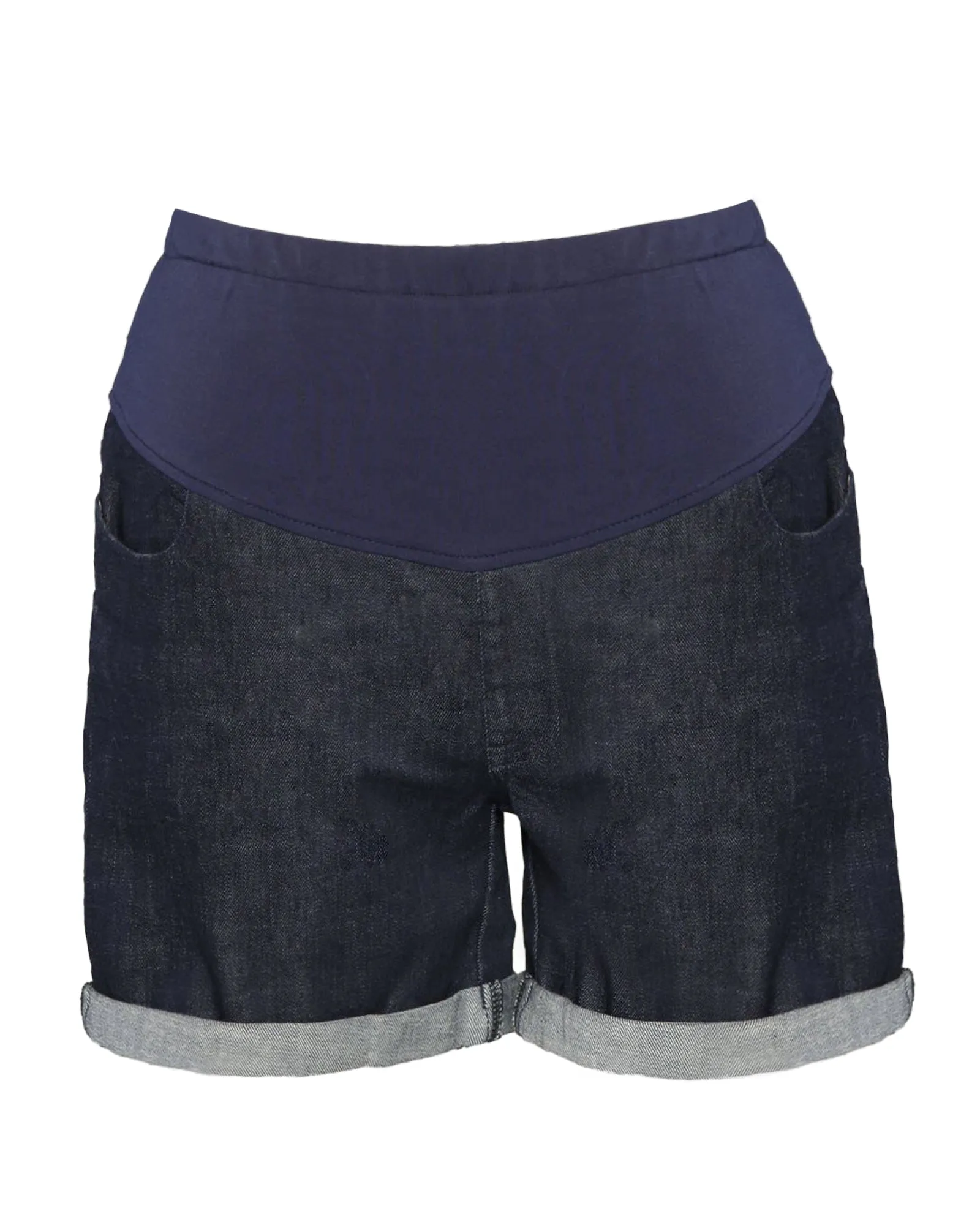 Maternity Summer Denim Short - Navy Blue