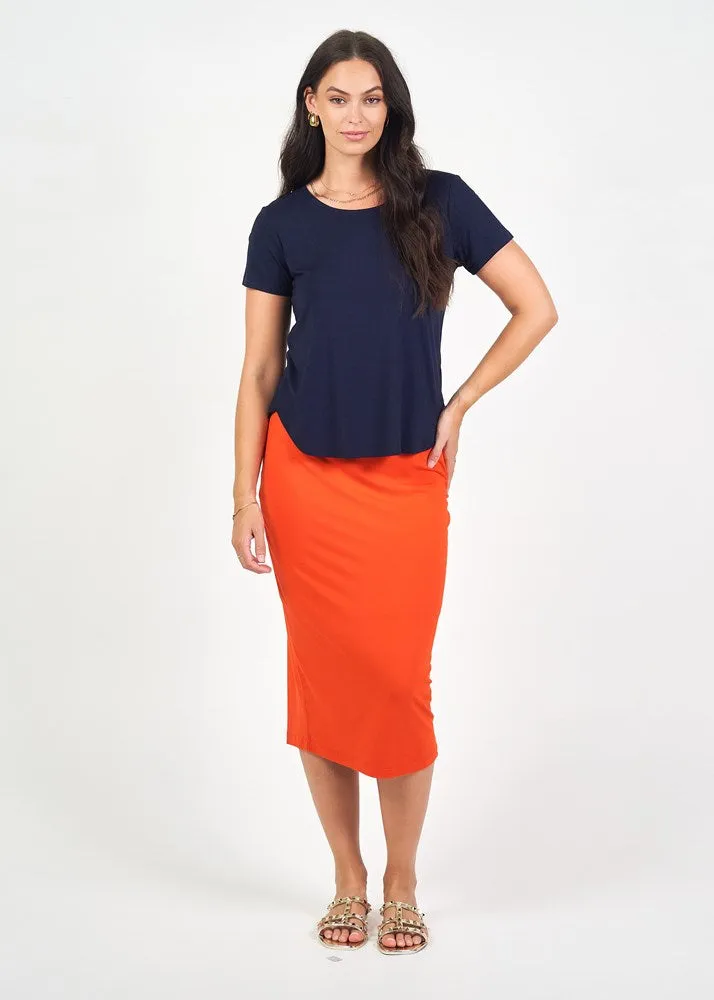 Maxi Bamboo Whitney Tube Skirt - Fiery Red