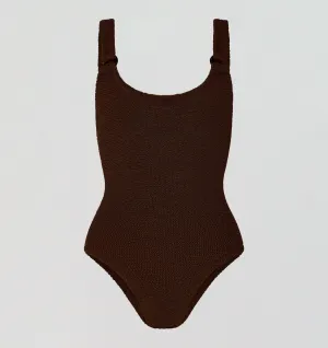 Ring detail one piece swimsuit [Chocolate Crinkle]