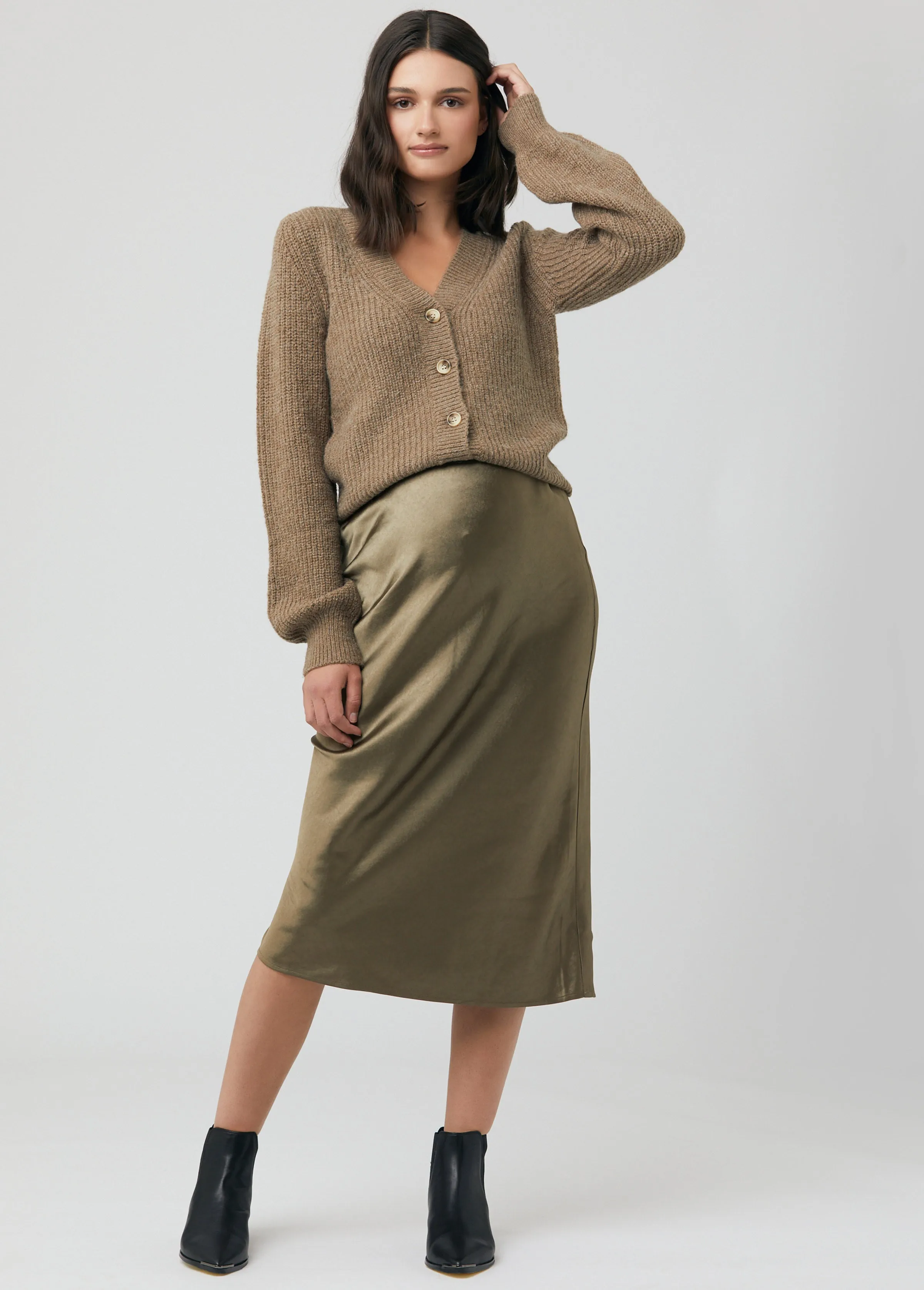 Ripe Maternity Lexie Statin Maternity Midi Skirt