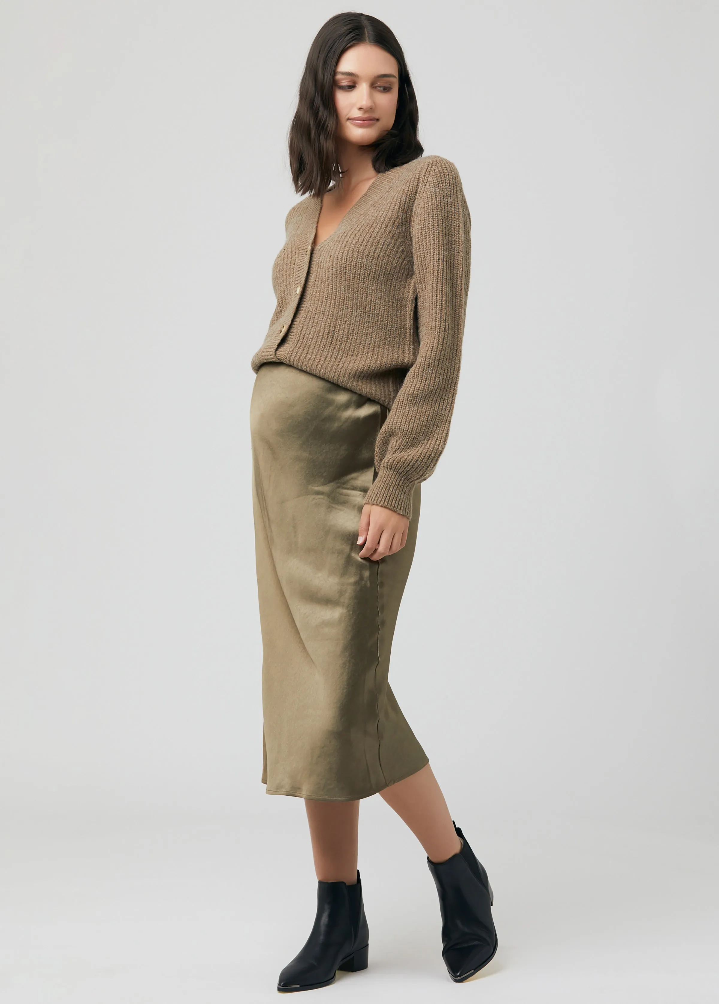 Ripe Maternity Lexie Statin Maternity Midi Skirt