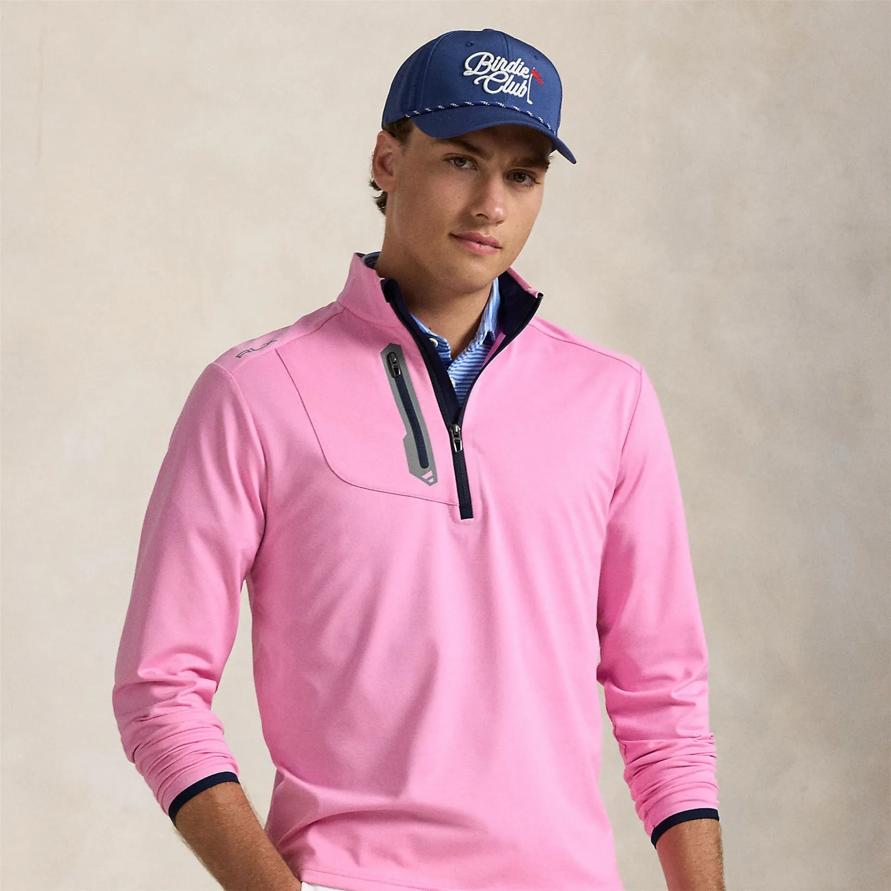 RLX Classic Fit Performance Jersey Mid Layer Laguna Pink - AW24