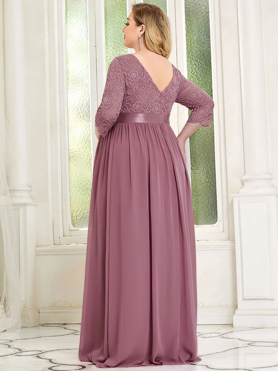 Round Neck Plus Size A-Line Floor-Length Wholesale Maternity Dresses