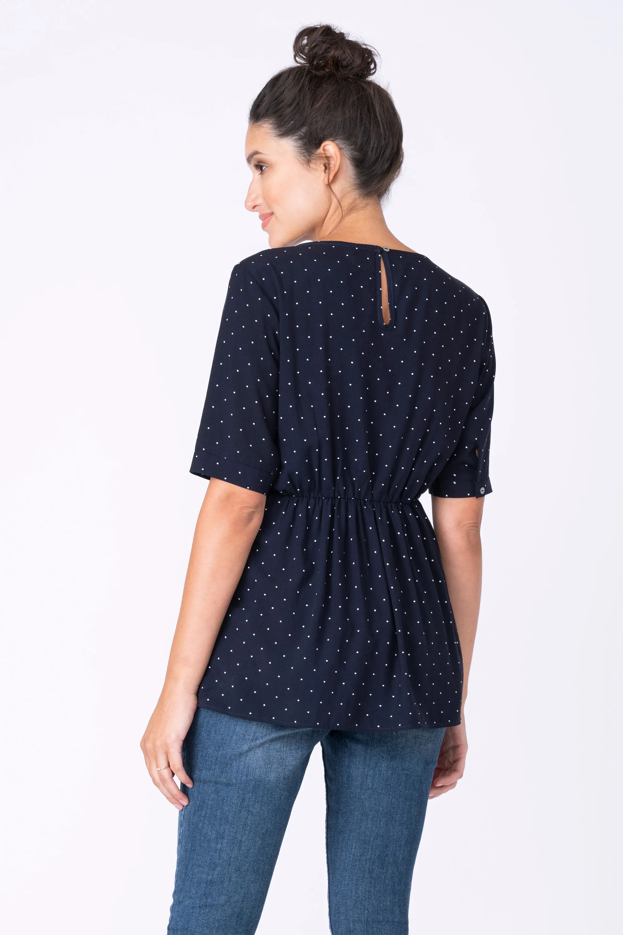 Salema Navy Blue Dot Maternity & Nursing Top Seraphine