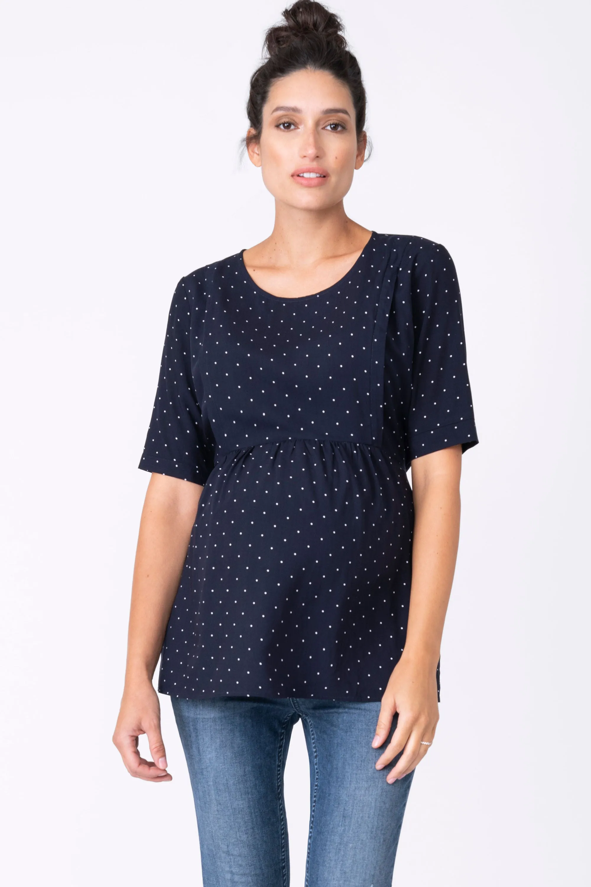 Salema Navy Blue Dot Maternity & Nursing Top Seraphine