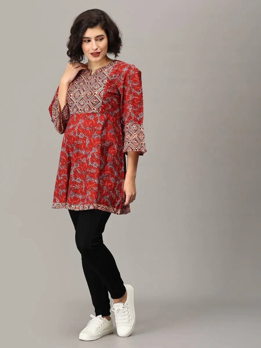 Sindhoora Maternity and Nursing Short Kurti