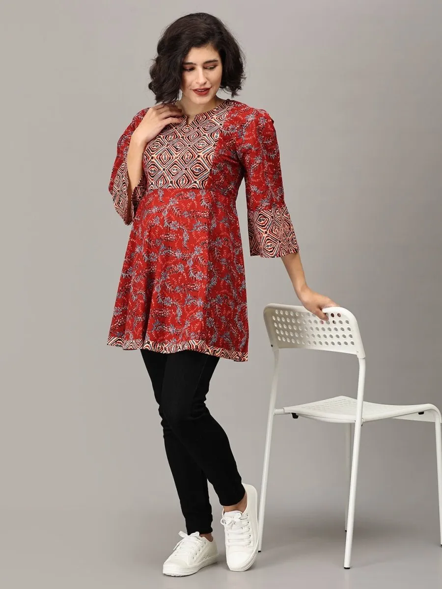 Sindhoora Maternity and Nursing Short Kurti