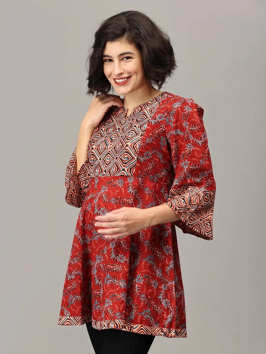 Sindhoora Maternity and Nursing Short Kurti