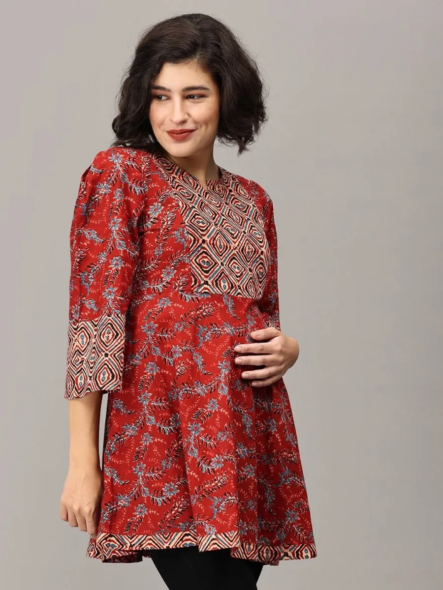 Sindhoora Maternity and Nursing Short Kurti