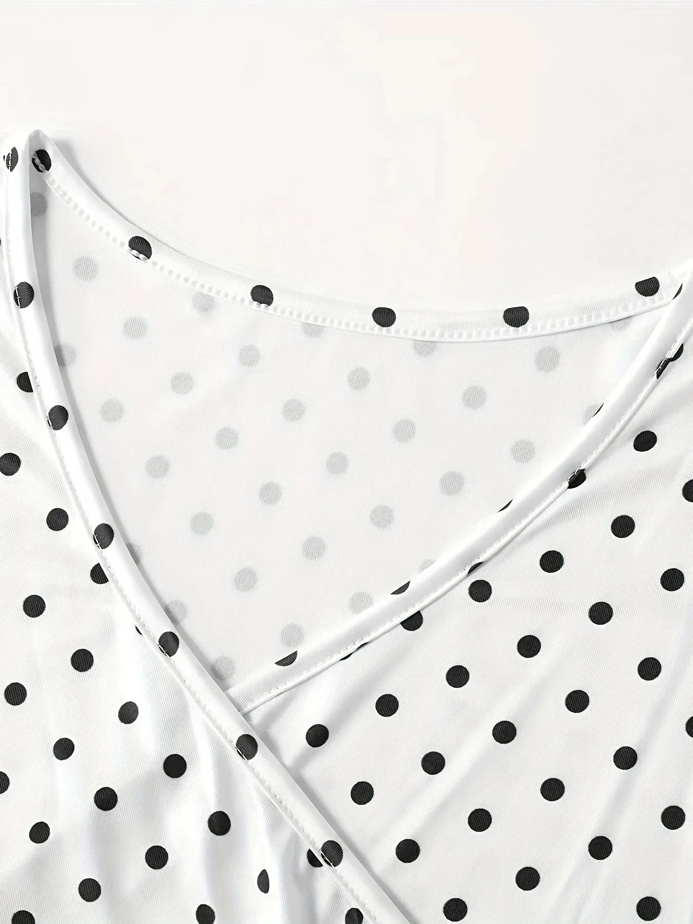 Summer polka dot short sleeved V-neck breastfeeding maternity shirt