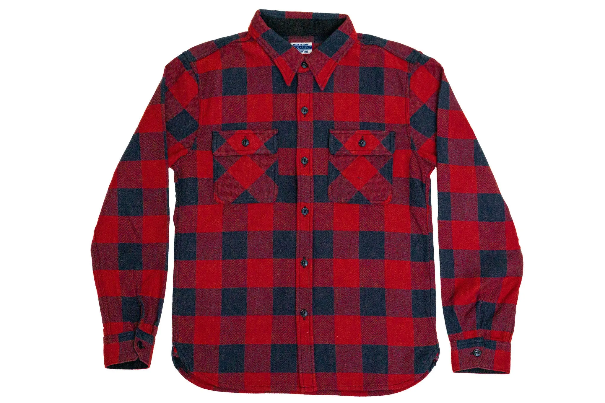 The Flat Head SNR-101L Block Check Flannel Shirt - Red/Black