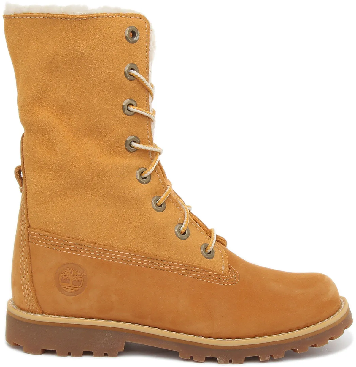 Timberland 2236B 6inch Fold Down Fur In Wheat For Kids