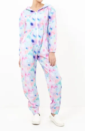 V FESTIVAL TIE DYE SHOWERPROOF JUMPSUIT