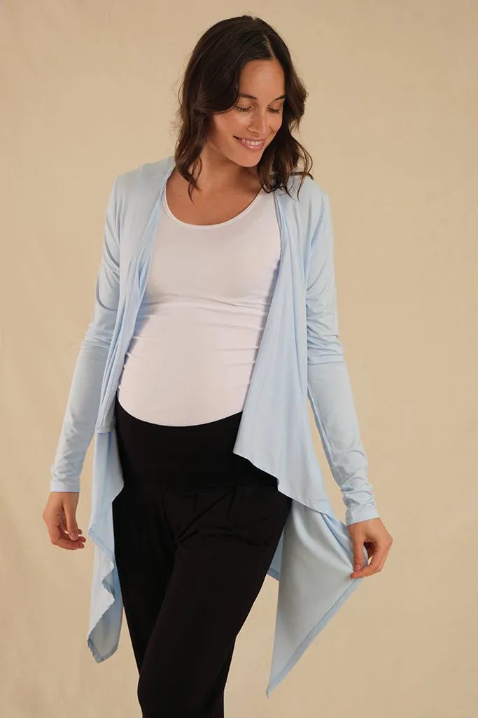 Waterfall Maternity Cardigan - Powder Blue