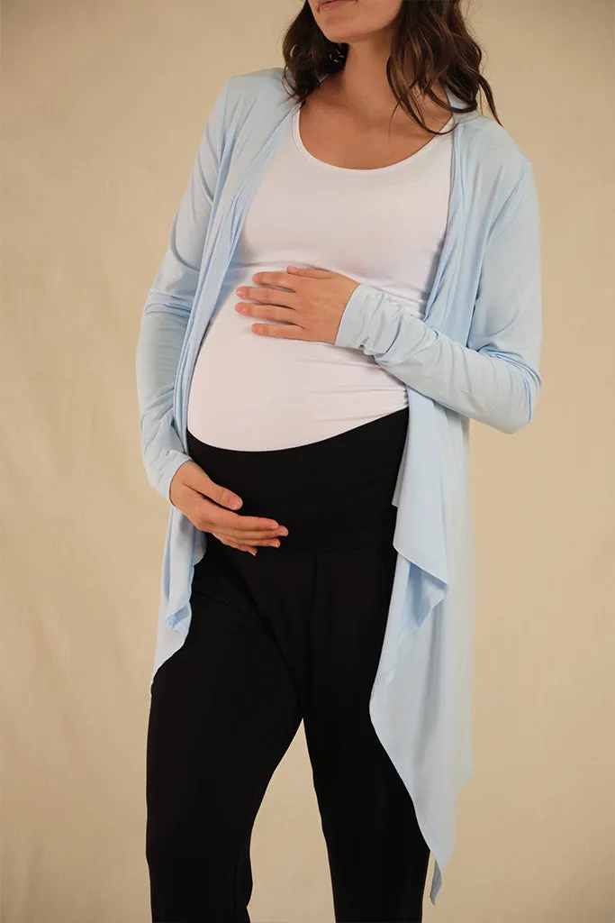 Waterfall Maternity Cardigan - Powder Blue