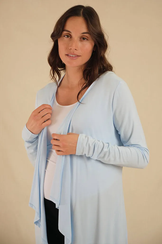 Waterfall Maternity Cardigan - Powder Blue