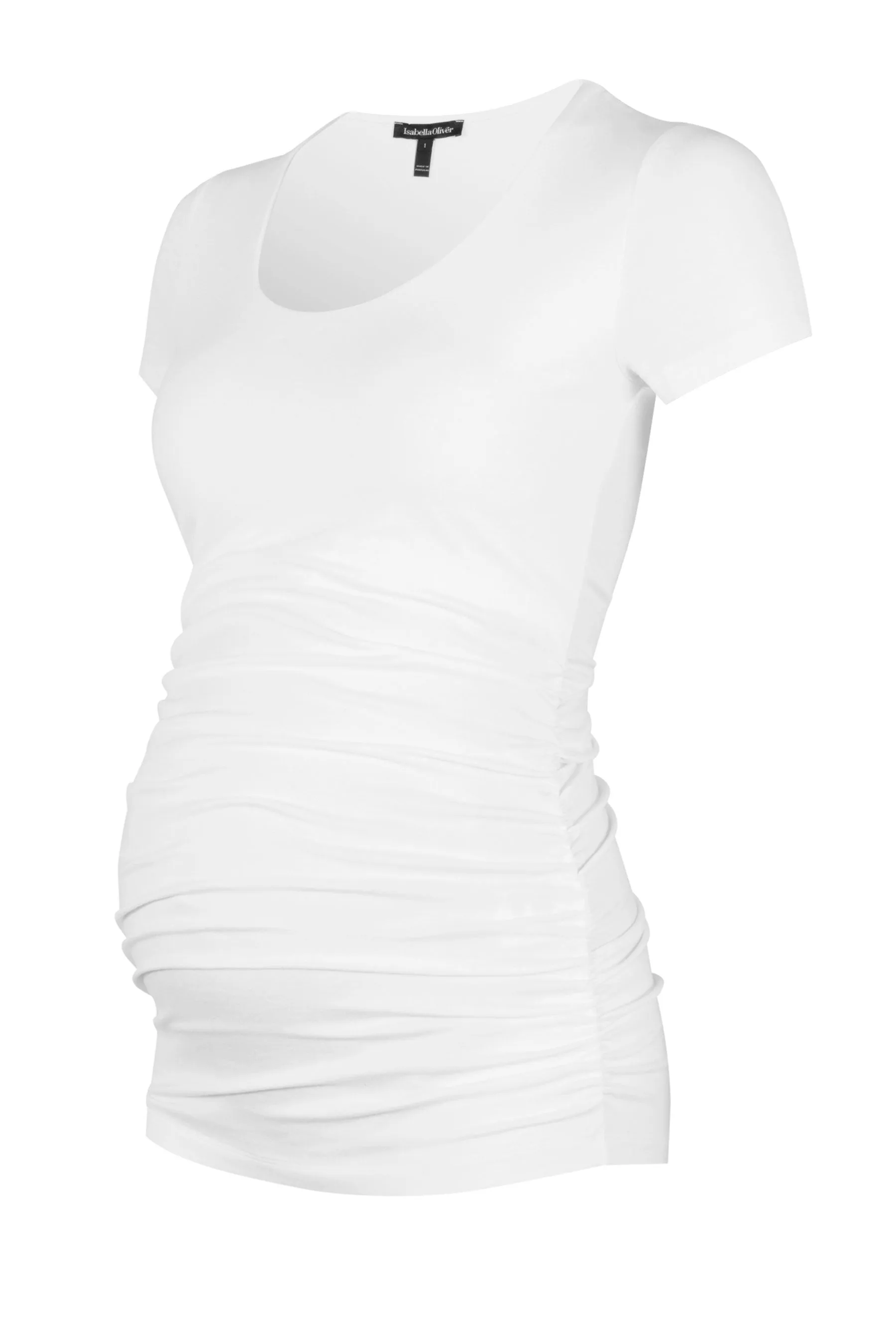 White Cap Sleeve Scoop Maternity Top